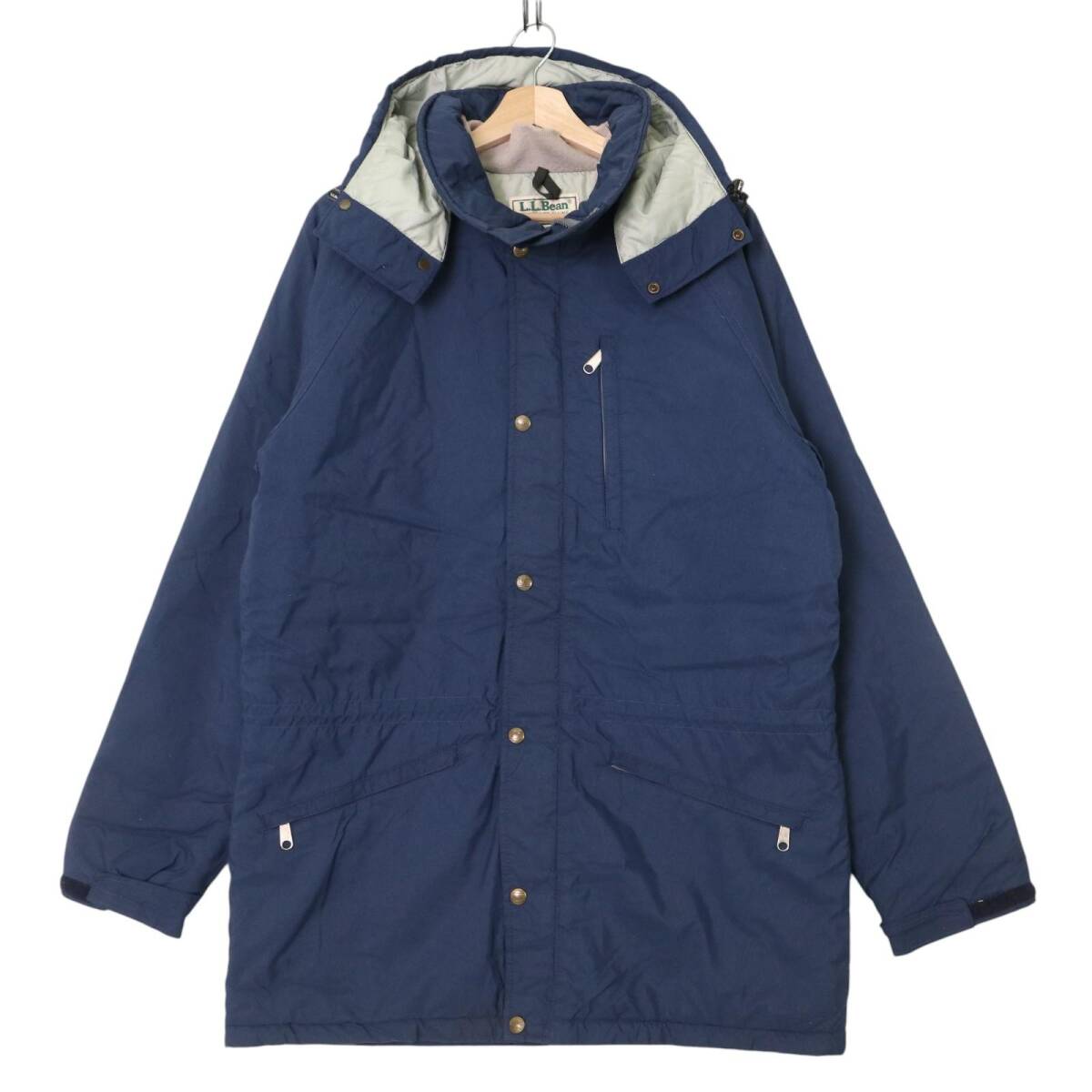 80年代 USA製 L.L.Bean エルエルビーン PENOBSCOT PARKA ペノブスコットパーカー アウトドア ネイビー(メンズ L )中古 古着 A4620拍卖