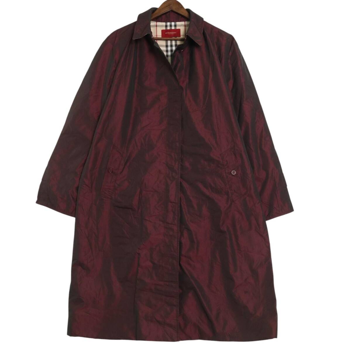 BURBERRY バーバリー ステンカラーコート ワインレッド(レディース 50 )中古 古着 A4546拍卖