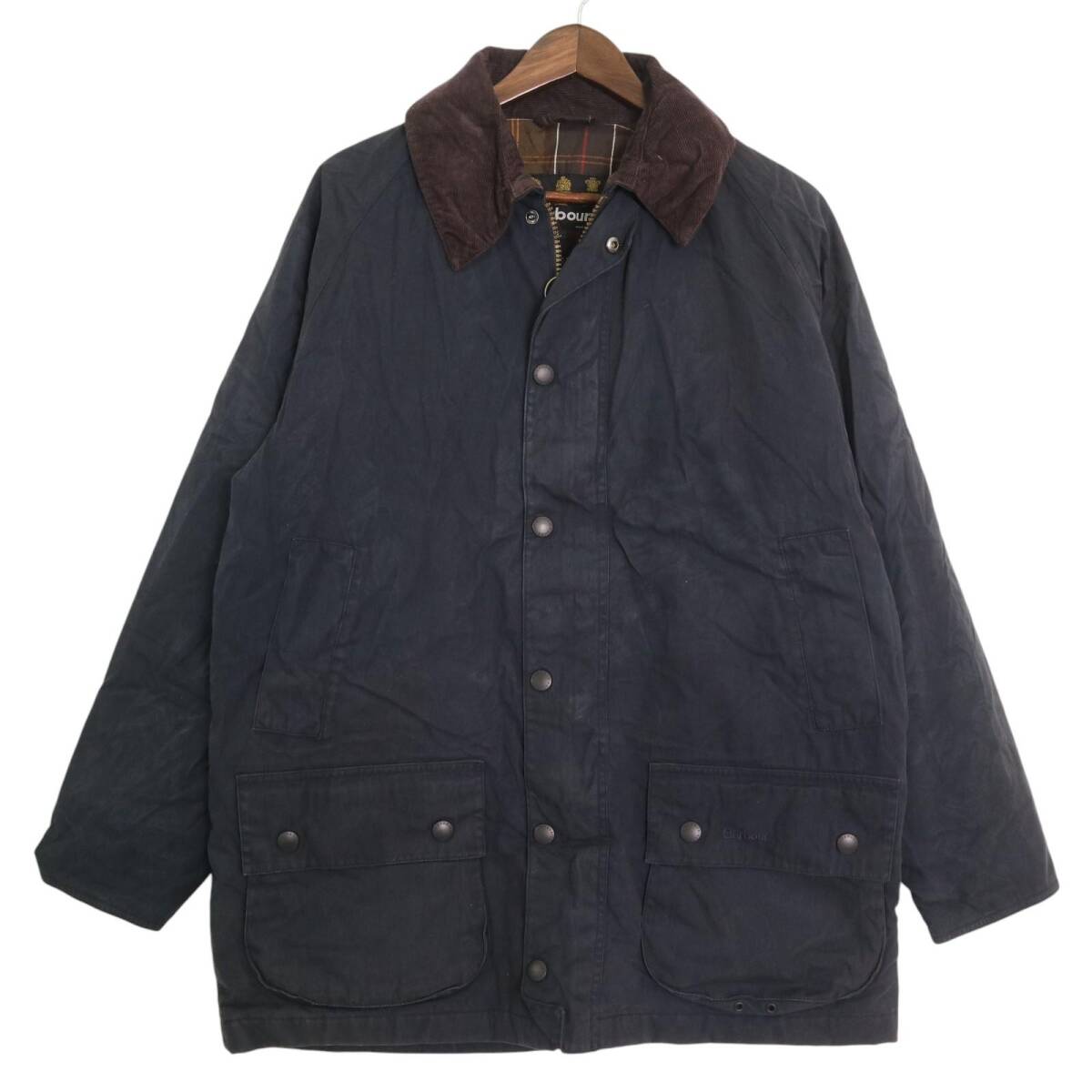 Barbour バブアー HIGHPEAK ハイピーク オイルドジャケット ネイビー(メンズ L)中古 古着 A4668拍卖