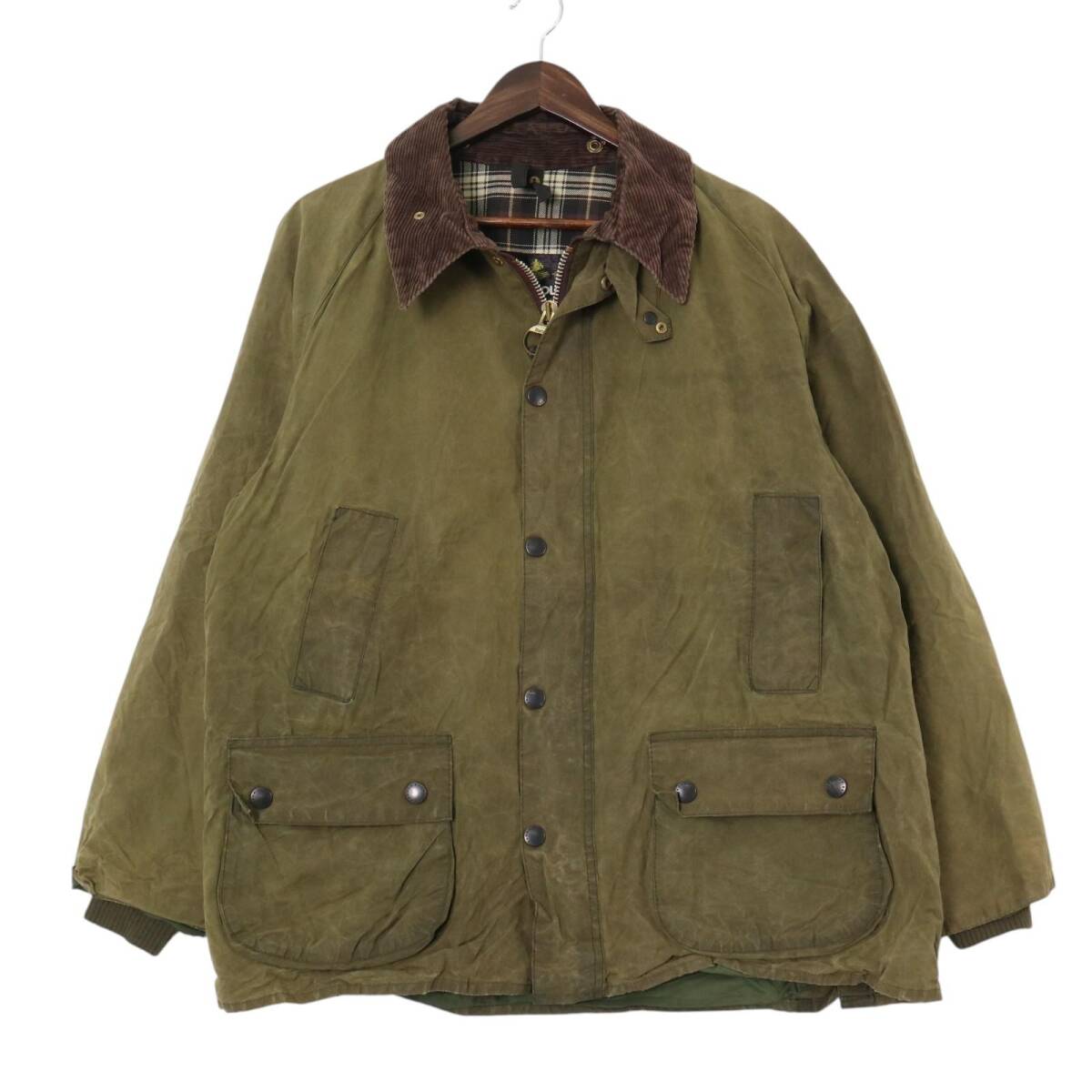 90年代 イングランド製 Barbour バブアー BEDALEビデイル オイルドジャケット オリーブ(メンズ C40/122CM)中古 古着 A4698拍卖