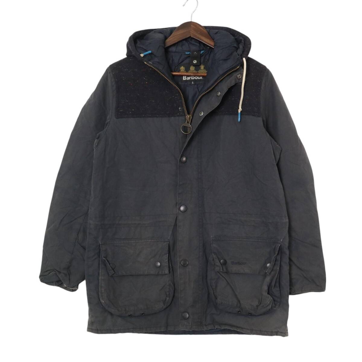 Barbour バブアー DURHAM ダーハム オイルドジャケット ネイビー(メンズ S)中古 古着 A4702拍卖