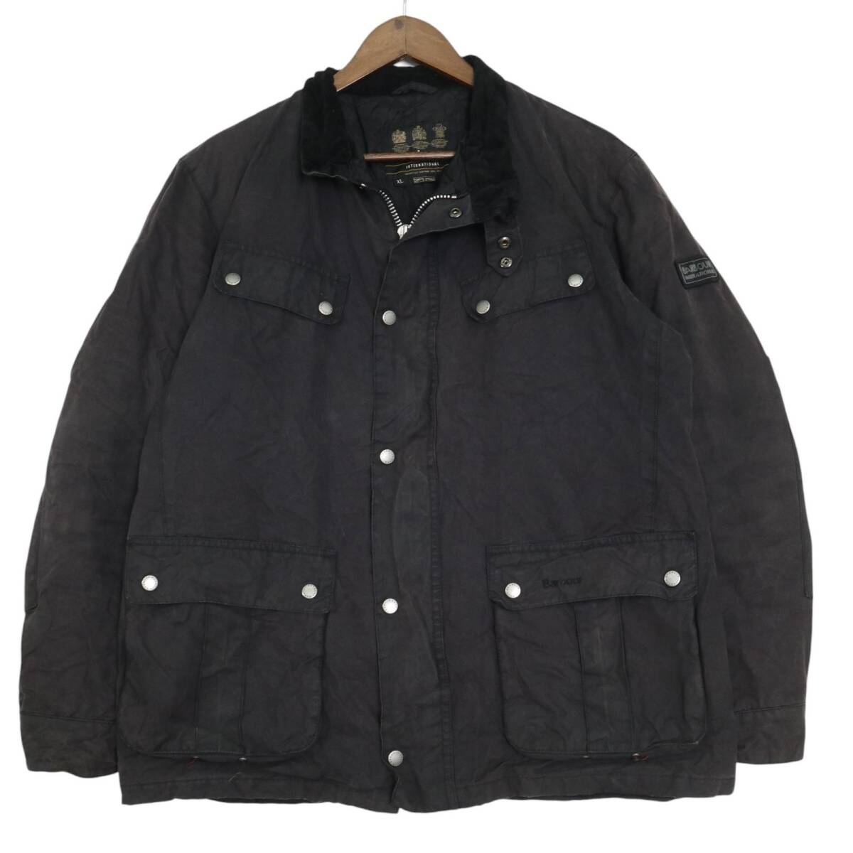 Barbour バブアー INTERNATIONAL インターナショナル DUKE オイルドジャケット ブラック(メンズ XL )中古 古着 A4735拍卖