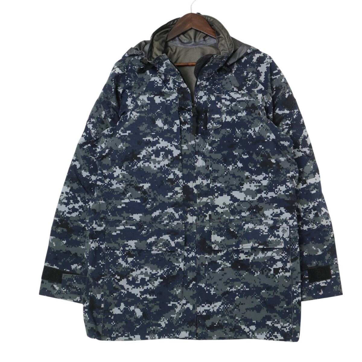 米軍実物 U.S.NAVY NWU type1 GORE-TEXパーカー ミリタリー ネイビー(メンズ SMALL LONG )中古 古着 A4794拍卖