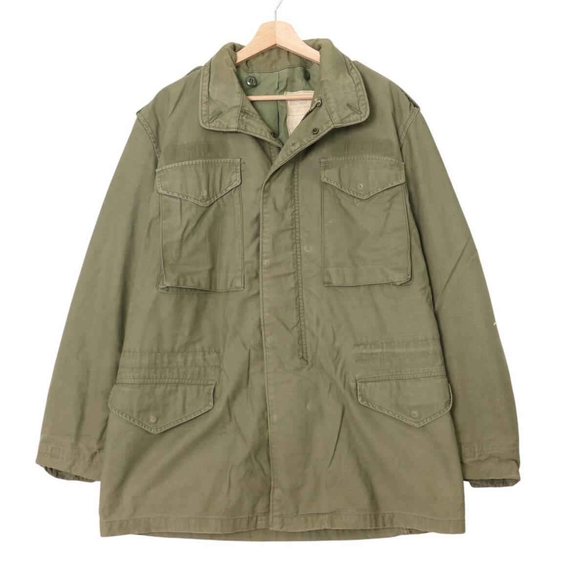 70年代 米軍実物 U.S.ARMY M-65 フィールドジャケット 3rd ミリタリー オリーブ(メンズ MEDIUM LONG)中古 古着 A4968拍卖