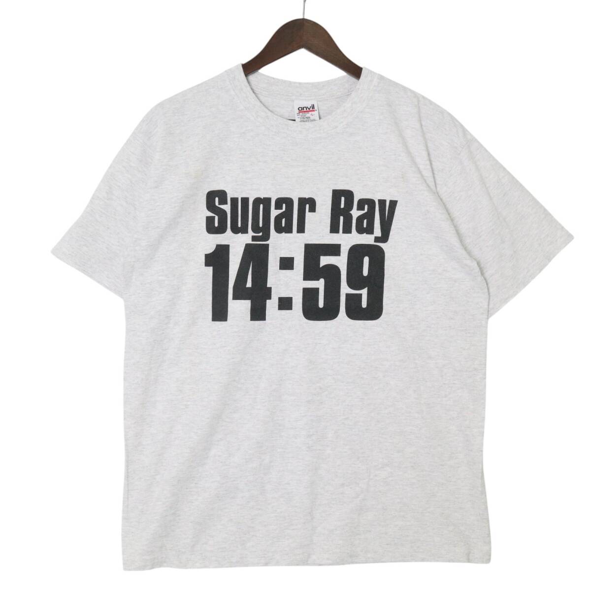 90年代 anvil Sugar Ray シュガーレイ 14:59 半袖Tシャツ バンド グレー(メンズ L)中古 古着 A5037拍卖