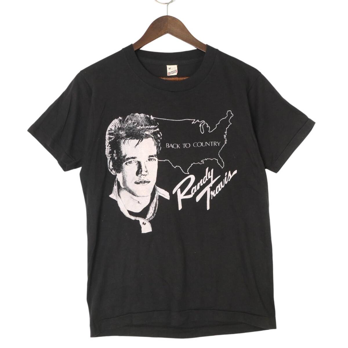 90年代 USA製 Randy Travis ランディ・トラヴィス 半袖Tシャツ ブラック(メンズ M)中古 古着 A5071拍卖