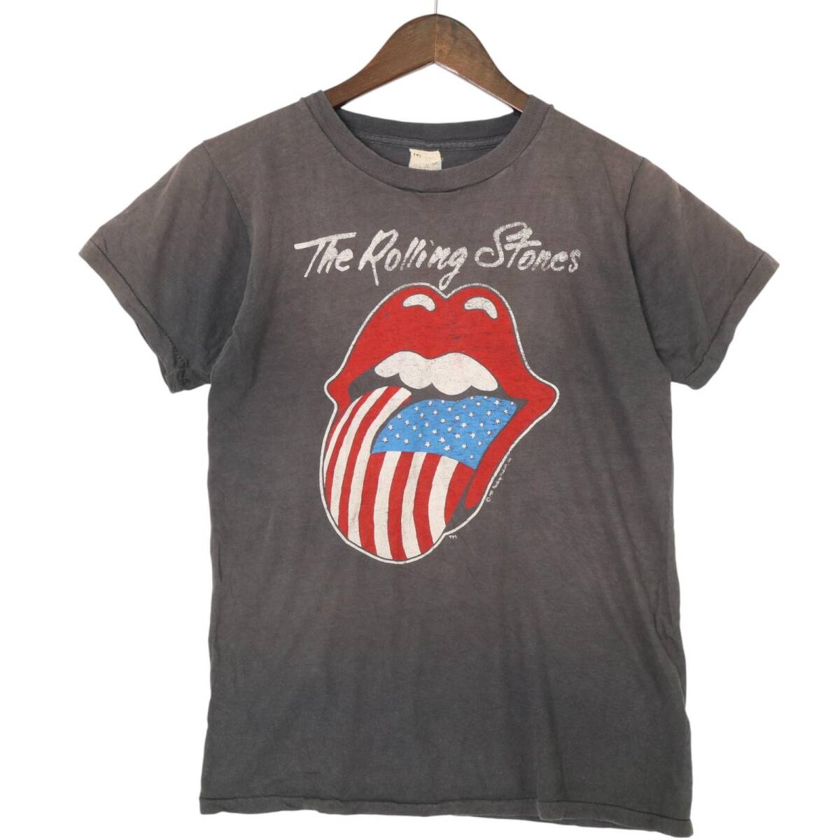 80年代 USA製 Rolling Stones ローリングストーンズ NORTH AMERICAN TOUR 1981 半袖Tシャツ バンド ブラック(メンズ M)中古 古着 A5089拍卖
