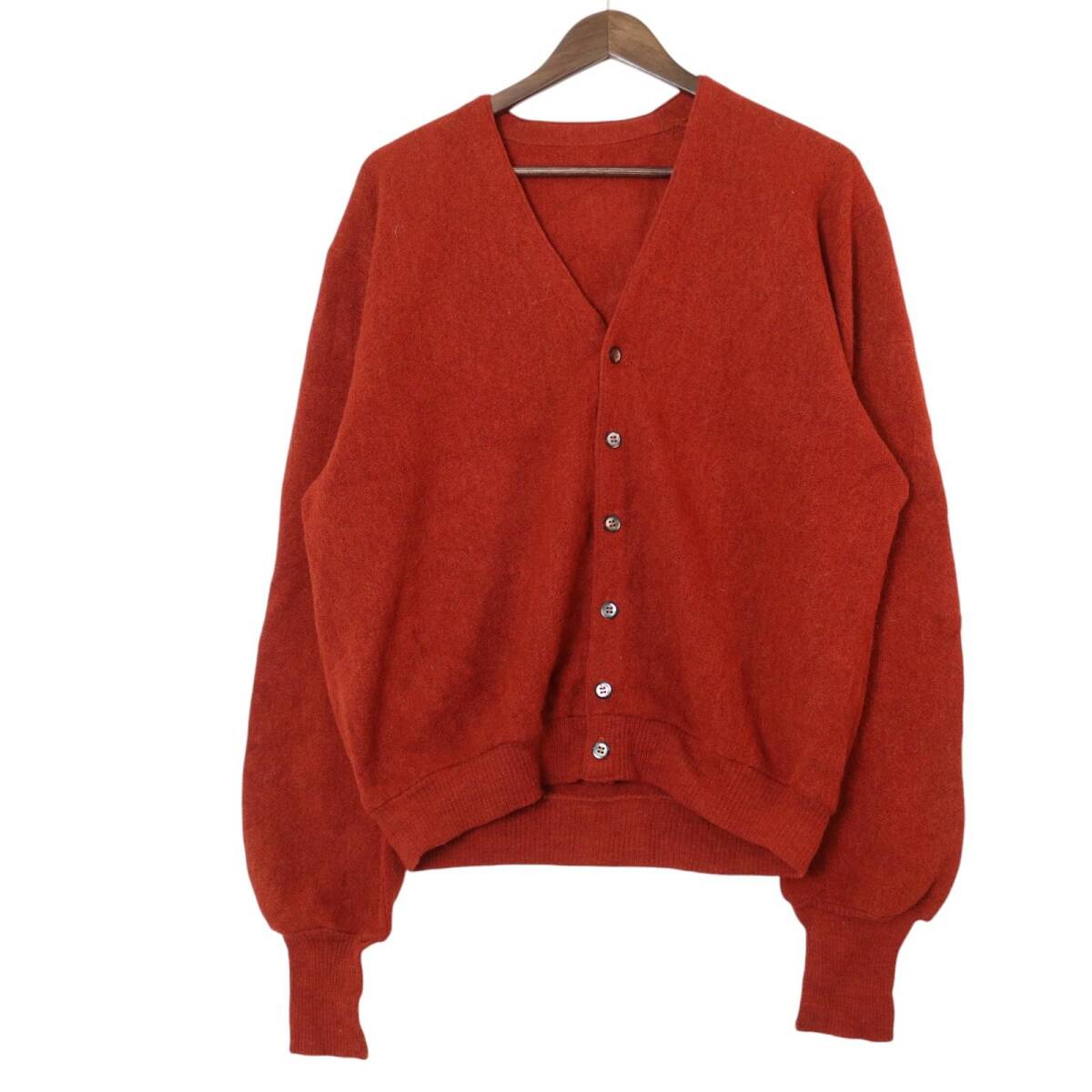 70年代 アルパカニット カーディガン ヴィンテージ オレンジ (メンズ L相当) 中古 古着 A3850拍卖