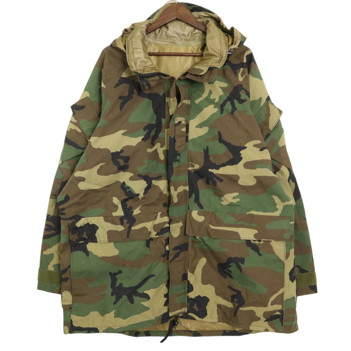 90年代 米軍実物 U.S.ARMY ECWCS GEN1 GORE-TEX パーカージャケット ミリタリー ウッドランドカモ (メンズ X-LARGE LONG) 中古 古着 A3937拍卖