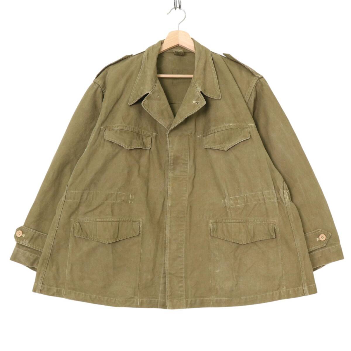 50年代 フランス軍 M-47 フィールドジャケット ヴィンテージ ユーロ ミリタリー オリーブ (メンズ 29) 中古 古着 A3942拍卖