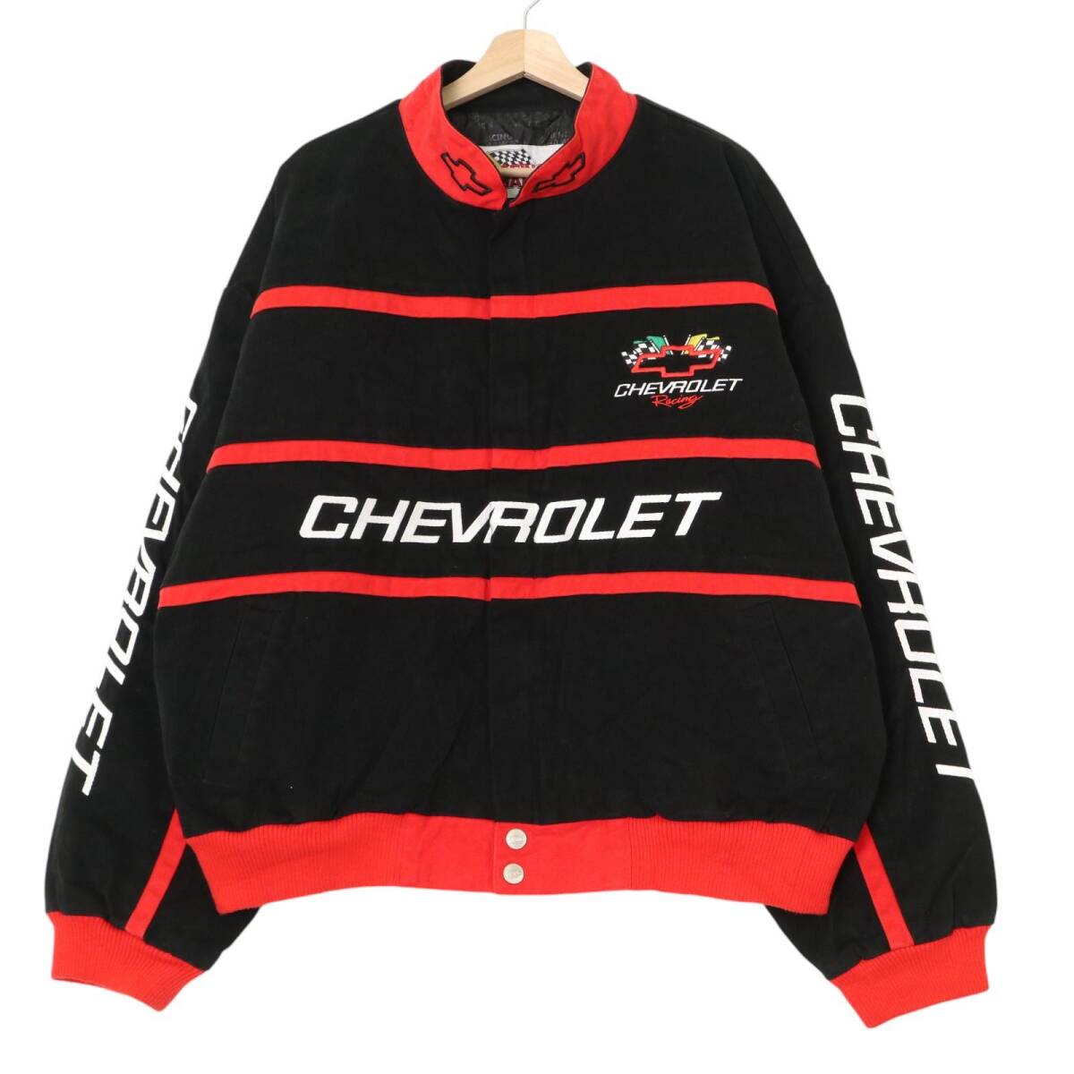 RACING CHAMPIONS APPAREL CHEVROLET シボレー レーシングジャケット ブラック (メンズ XL) 中古 古着 A3986拍卖