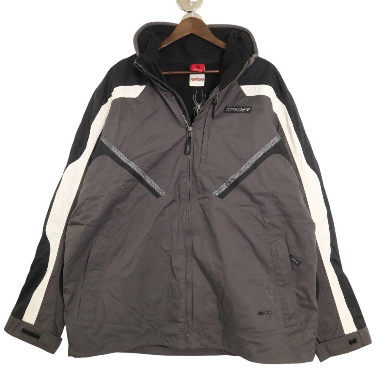 SPYDER スパイダー スキージャケット アウトドア 大きいサイズ スノースポーツ グレー (メンズ XXL) 中古 古着 A4104拍卖