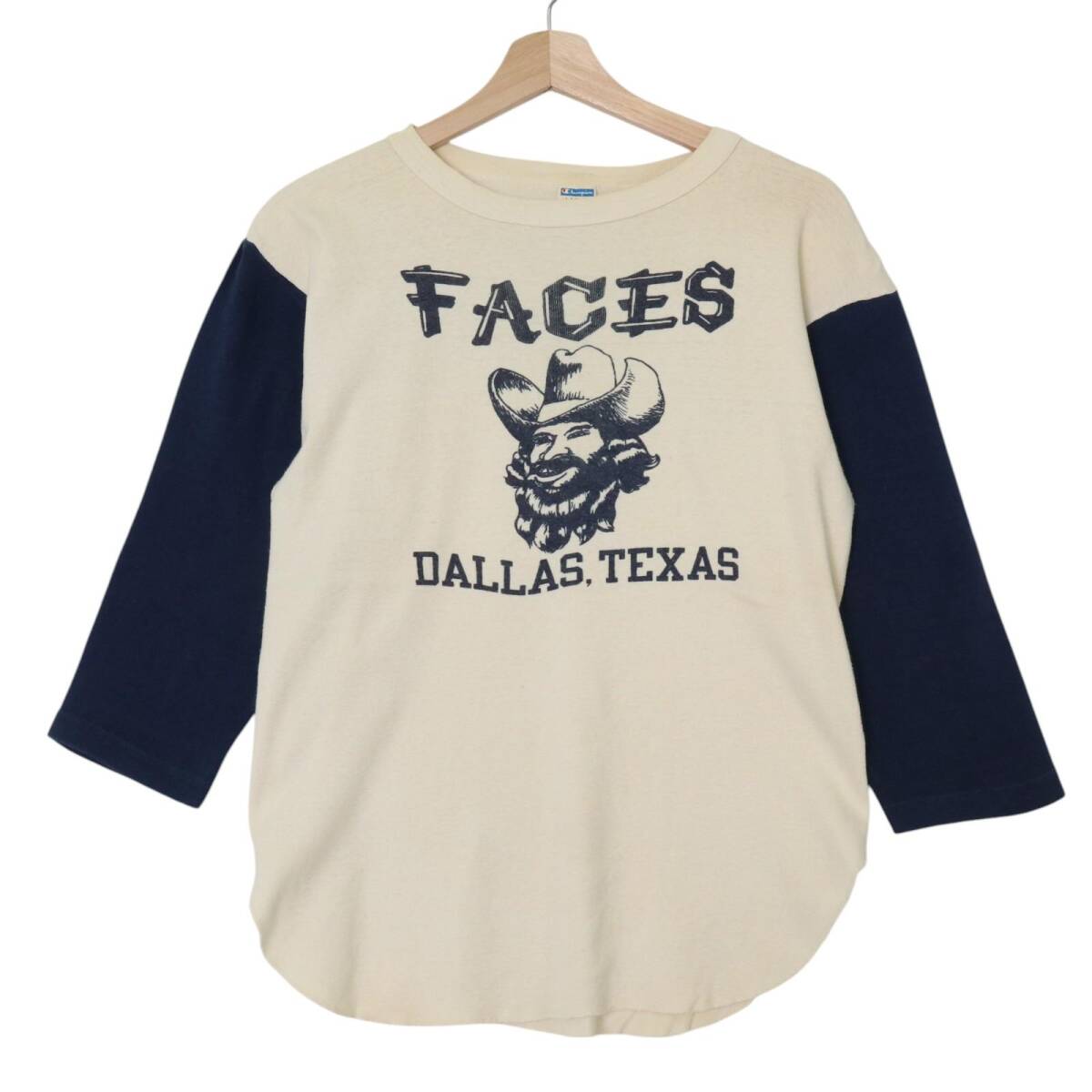 70年代 USA製 Champion チャンピオン ベースボールTシャツ ヴィンテージ ホワイト (メンズ L) 中古 古着 A4309拍卖