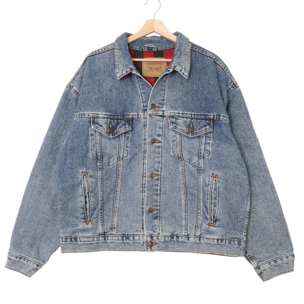 90年代 USA製 Levi's リーバイス 70417-4891 デニムジャケット ブルー (メンズ L) 中古 古着 A4321拍卖