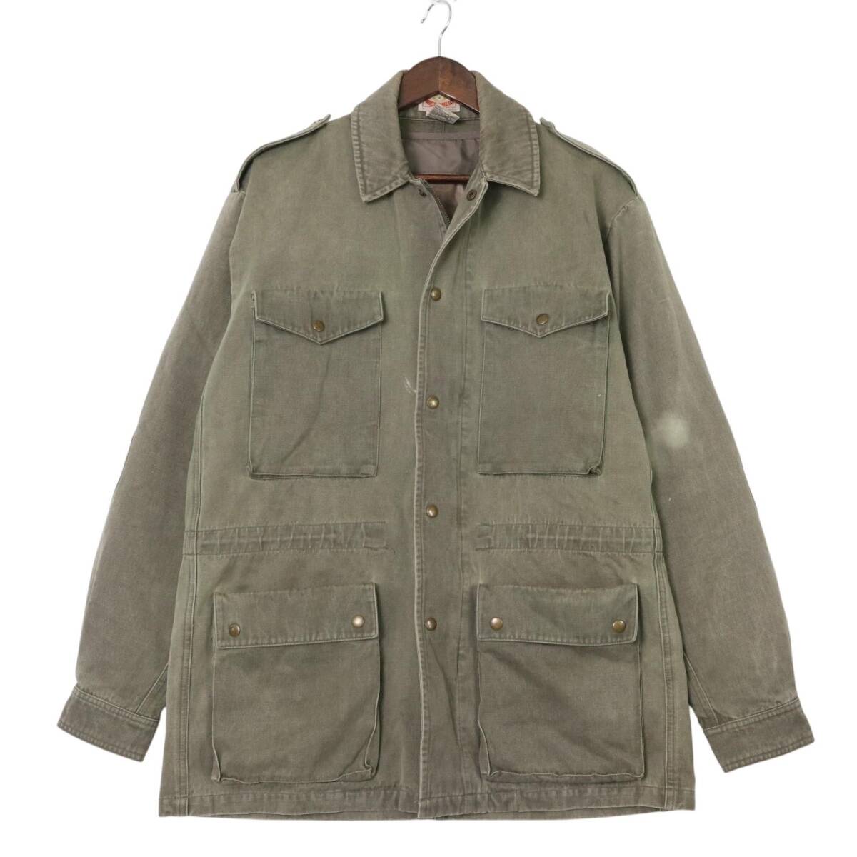 80年代 Banana Republic バナナリパブリック ハンティングジャケット オリーブ (メンズ L) 中古 古着 A2966拍卖