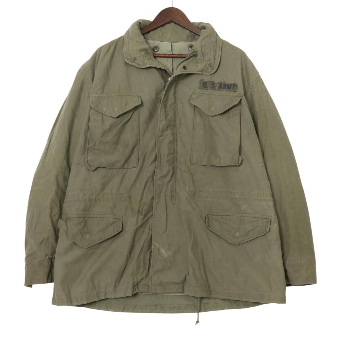 米軍実物 U.S.ARMY M-65 フィールドジャケット 3rd ミリタリー オリーブ (メンズ M相当) 中古 古着 A3012拍卖