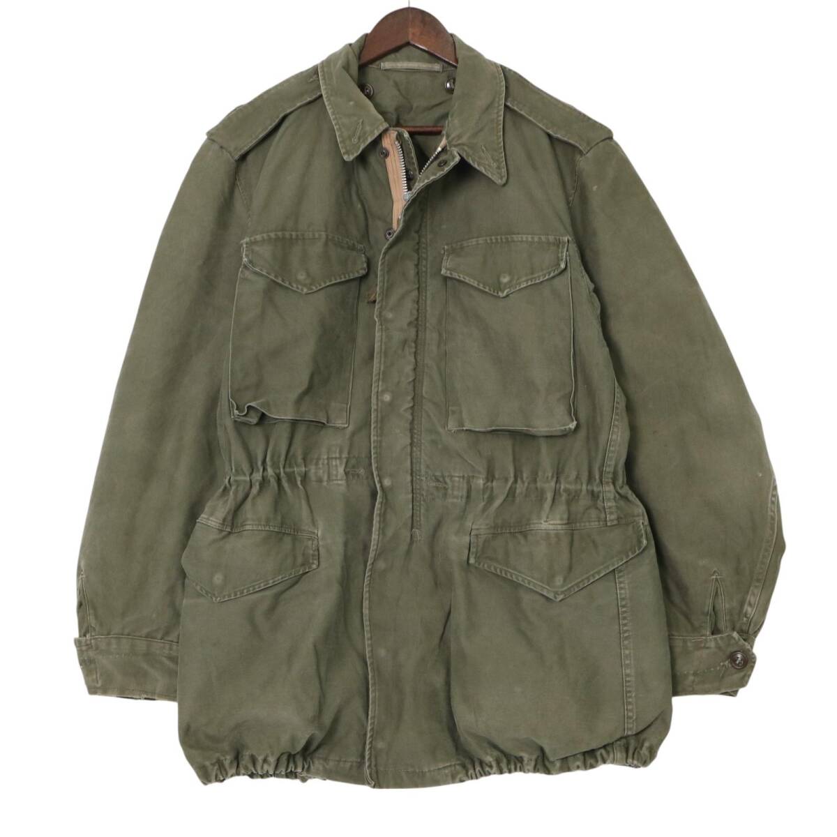 50年代 米軍実物 U.S.ARMY M-51 フィールドジャケット ミリタリー ヴィンテージ オリーブ (メンズ S相当) 中古 古着 A2987拍卖