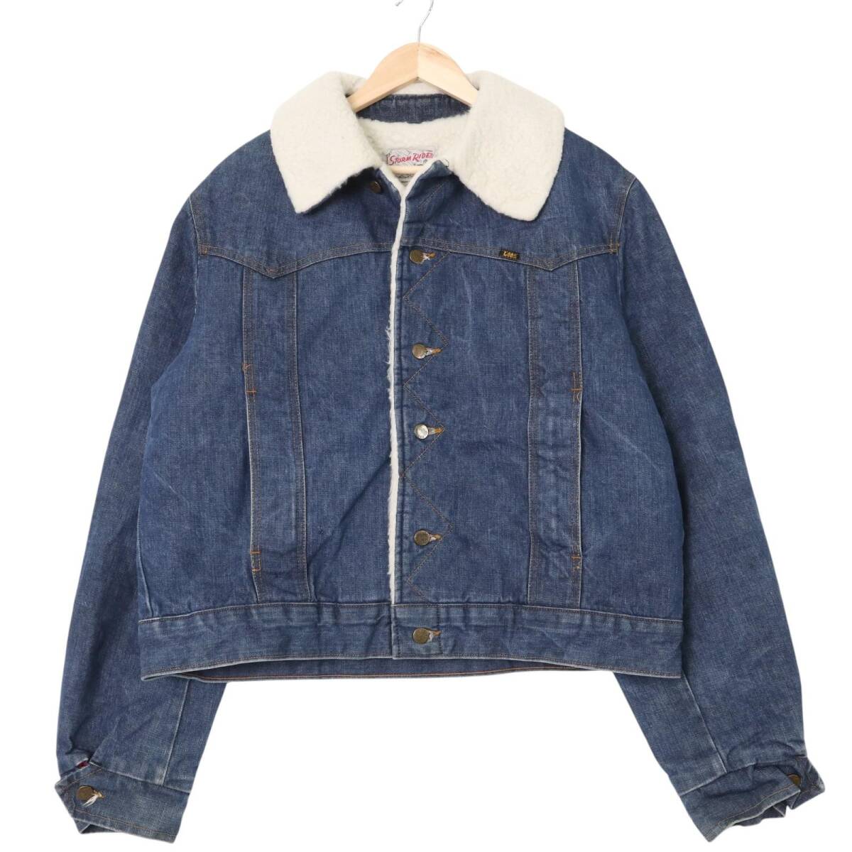 80年代 USA製 Lee リー STORMRIDER ストームライダー デニムボアジャケット ブルー (メンズ L相当) 中古 古着 A3093拍卖
