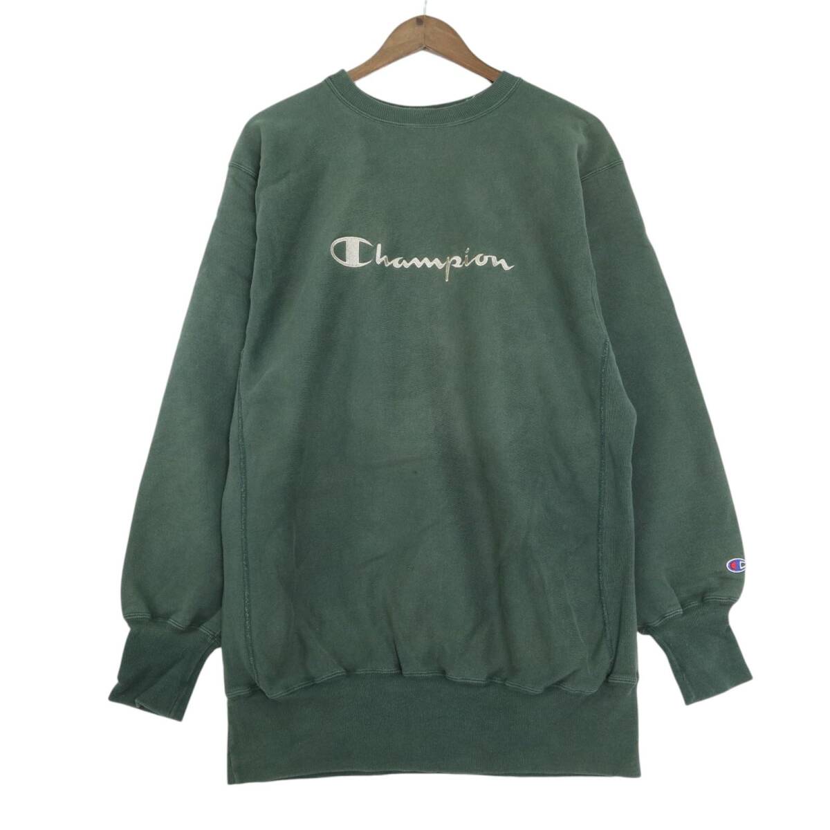 90年代 Champion チャンピオン REVERSE WEAVE リバースウィーブ スウェット ロゴ グリーン (メンズ XXL) 中古 古着 A3479拍卖