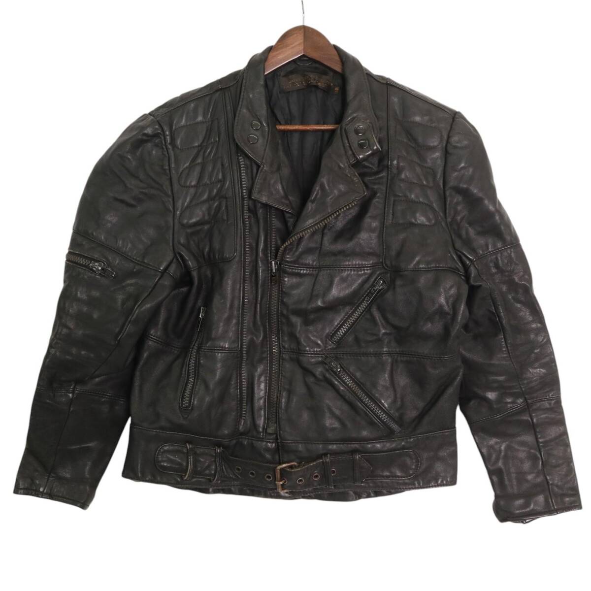 80年代 HARLEY DAVIDSON ハーレーダビッドソン ダブルライダースジャケット バイクウェア モーターサイクル (メンズ 46) 中古 古着 A3673拍卖