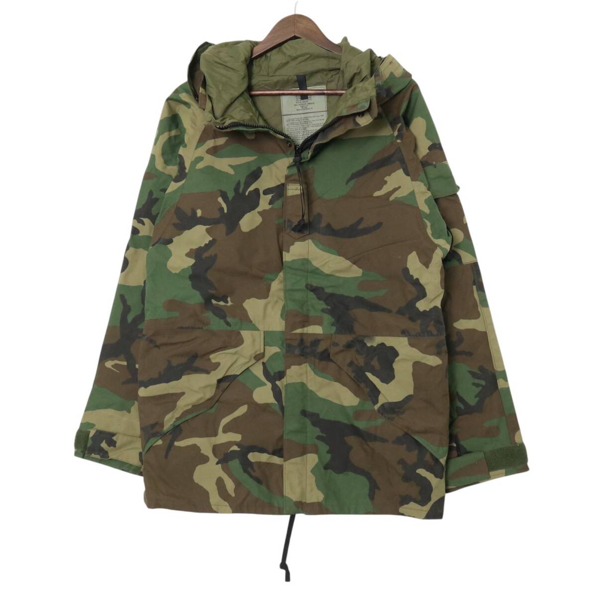 90年代 米軍実物 U.S.ARMY ECWCS GEN1 GORE-TEX パーカー ミリタリー ウッドランドカモ グリーン (メンズ SMALL LONG) 中古 古着 A3699拍卖