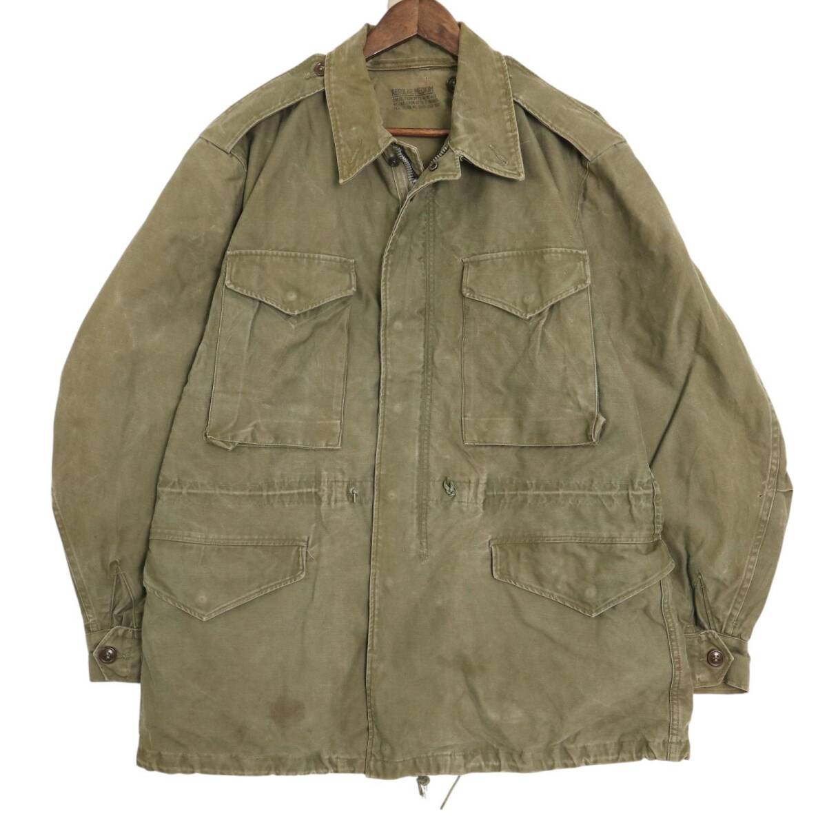 50年代 米軍実物 U.S.ARMY M-51 フィールドジャケット ヴィンテージ ミリタリー オリーブ (メンズ MEDIUM REGULAR) 中古 古着 A3751拍卖