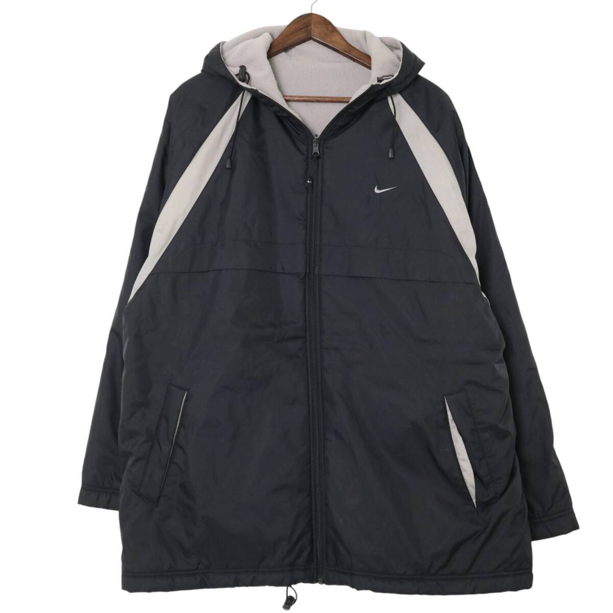 00年代 NIKE ナイキ リバーシブル ナイロン パーカージャケット スポーツ ブラック (メンズ XL) 中古 古着 A2154拍卖