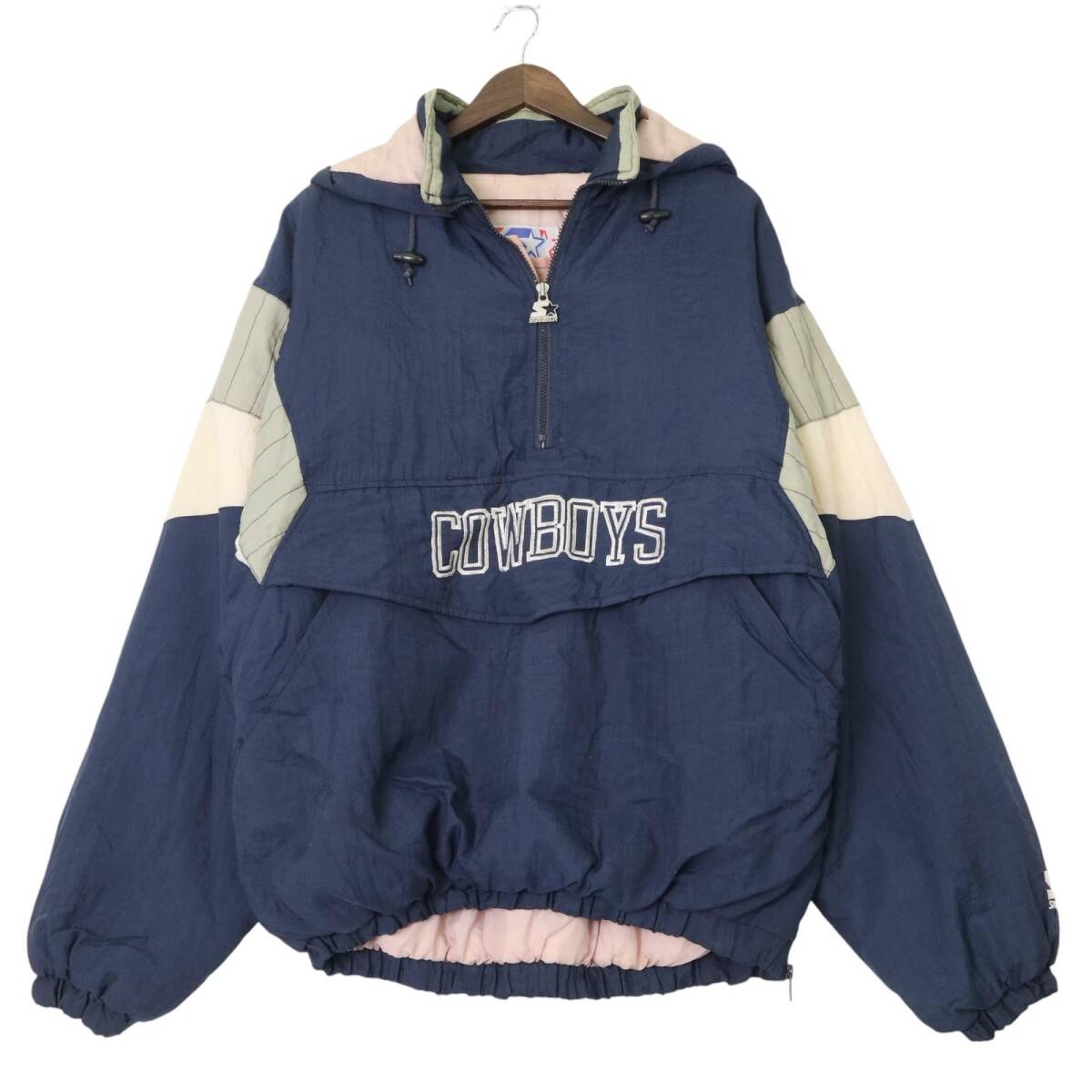 90年代 STARTER スターター NFL ダラス・カウボーイズ ハーフジップ スタジアムジャケット プロチーム (メンズ XL) 中古 古着 A2320拍卖