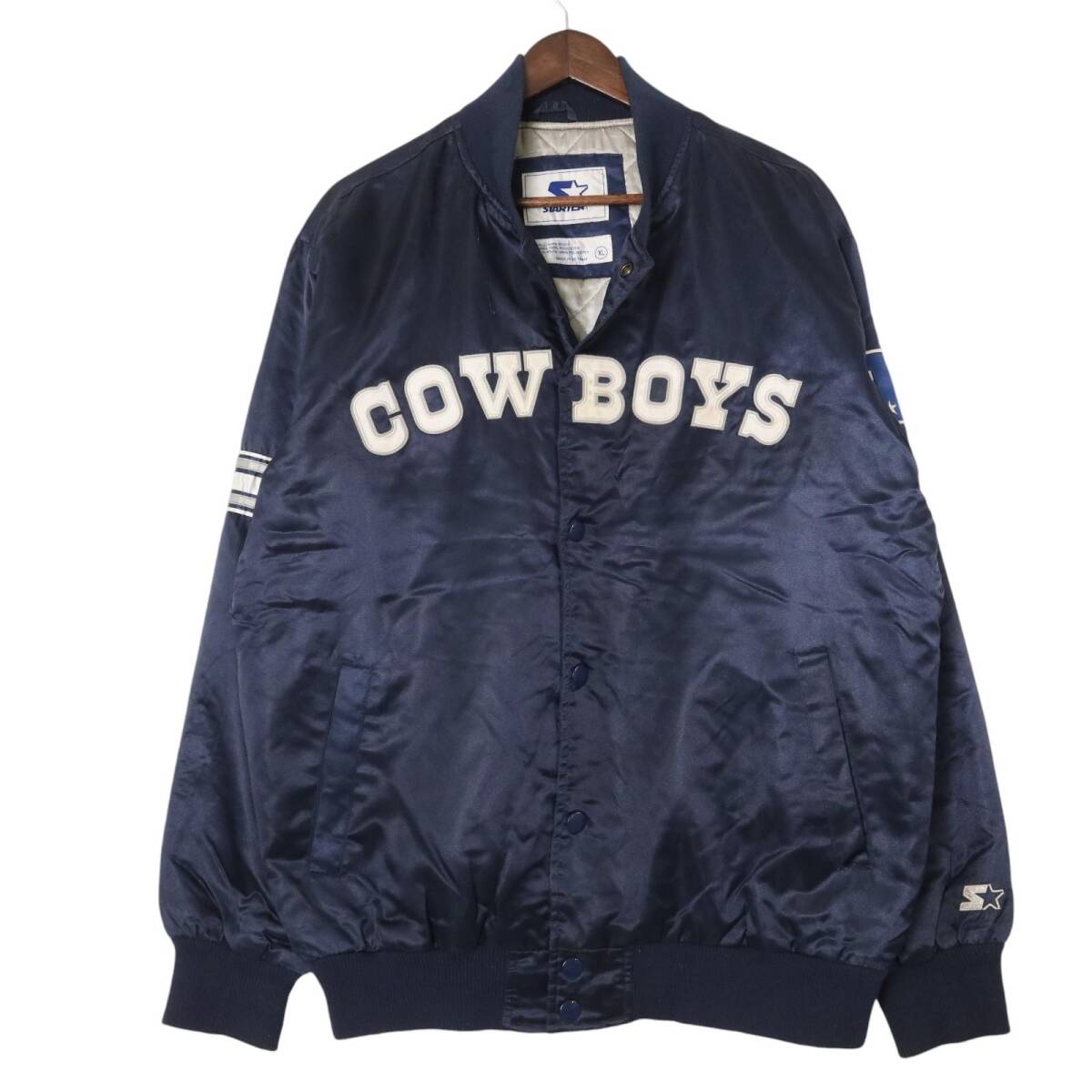 STARTER スターター NFL ダラス・カウボーイズ 中綿 ナイロン スタジアムジャケット プロチーム ネイビー (メンズ XL) 中古 古着 A2634拍卖