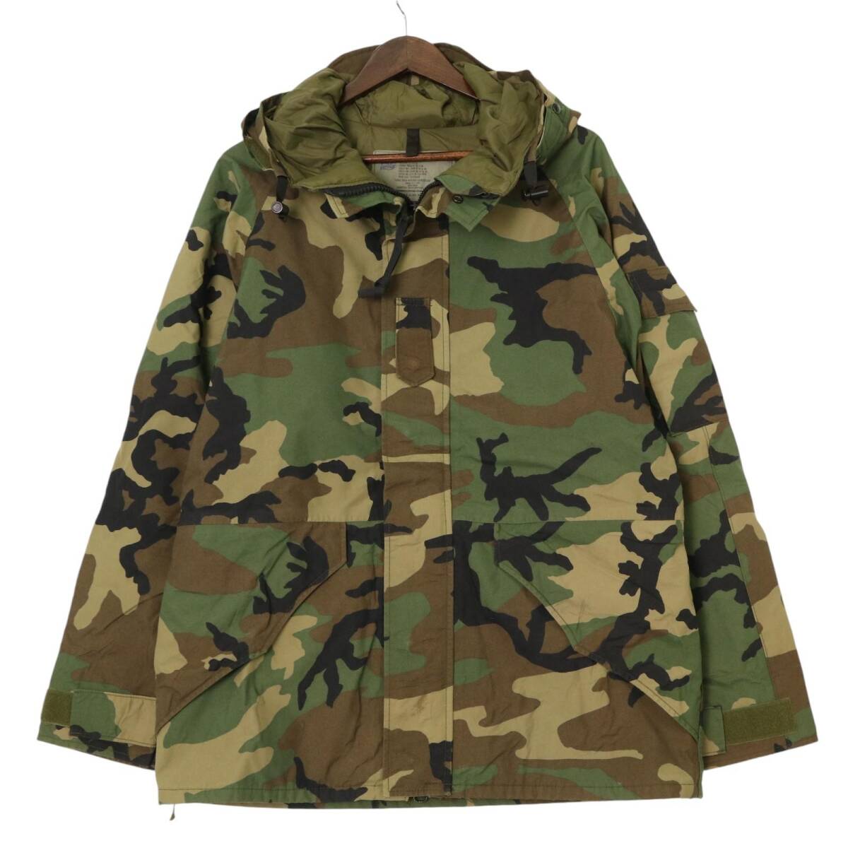 90年代 米軍実物 U.S.ARMY ECWCS GEN1 GORE-TEX パーカー ミリタリー ウッドランドカモ オリーブ (メンズ MEDIUM REGULAR) 中古 古着 A2698拍卖