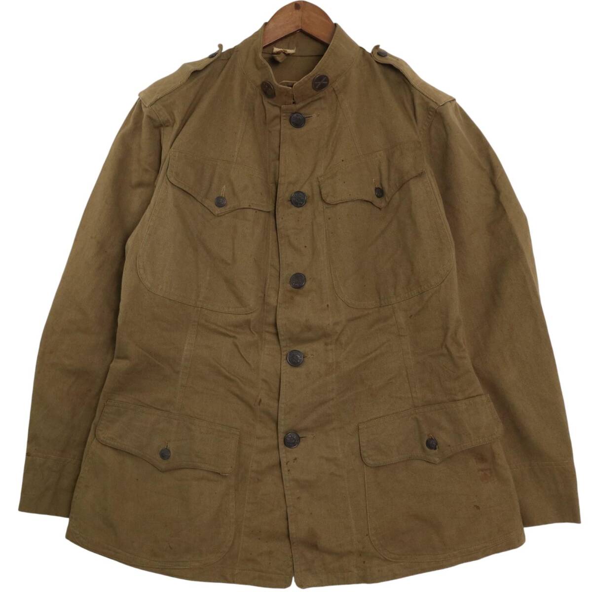 10年代 米軍実物 U.S.ARMY WW1オフィサージャケット ヴィンテージ ミリタリー ブラウン (メンズ S相当) 中古 古着 A2775拍卖