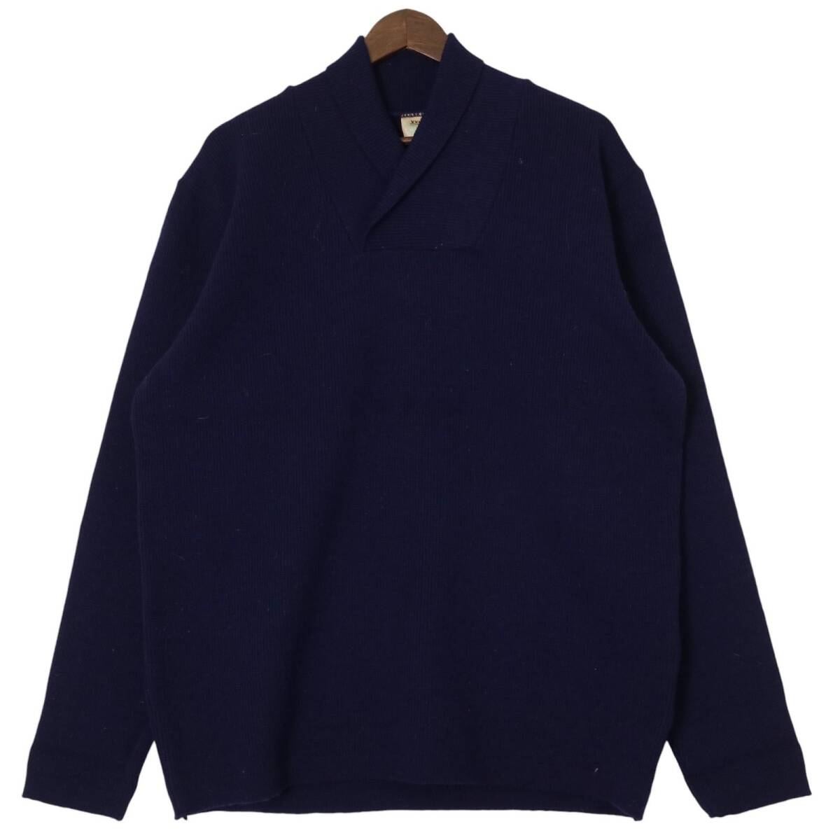 60年代 Norsewear ショールカラー ウール ニット セーター ヴィンテージ ネイビー (メンズ XXL) 中古 古着 A1497拍卖