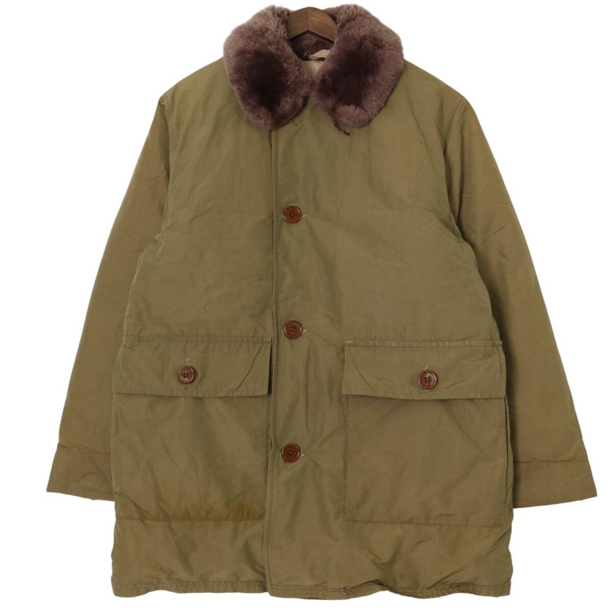 60年代 Eddie Bauer エディーバウアー ダウンジャケット バウアーダウン アウトドア ヴィンテージ カーキ (メンズ L相当) 中古 古着 A1669拍卖