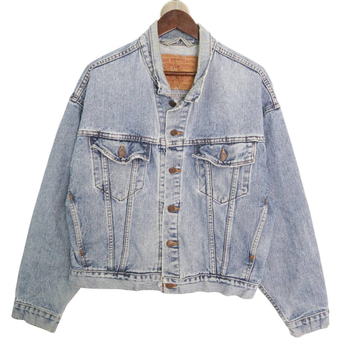 90年代 USA製 Levi's リーバイス 70598-4891 デニムトラッカージャケット ライトブルー (メンズ MEDIUM) 中古 古着 A3863拍卖