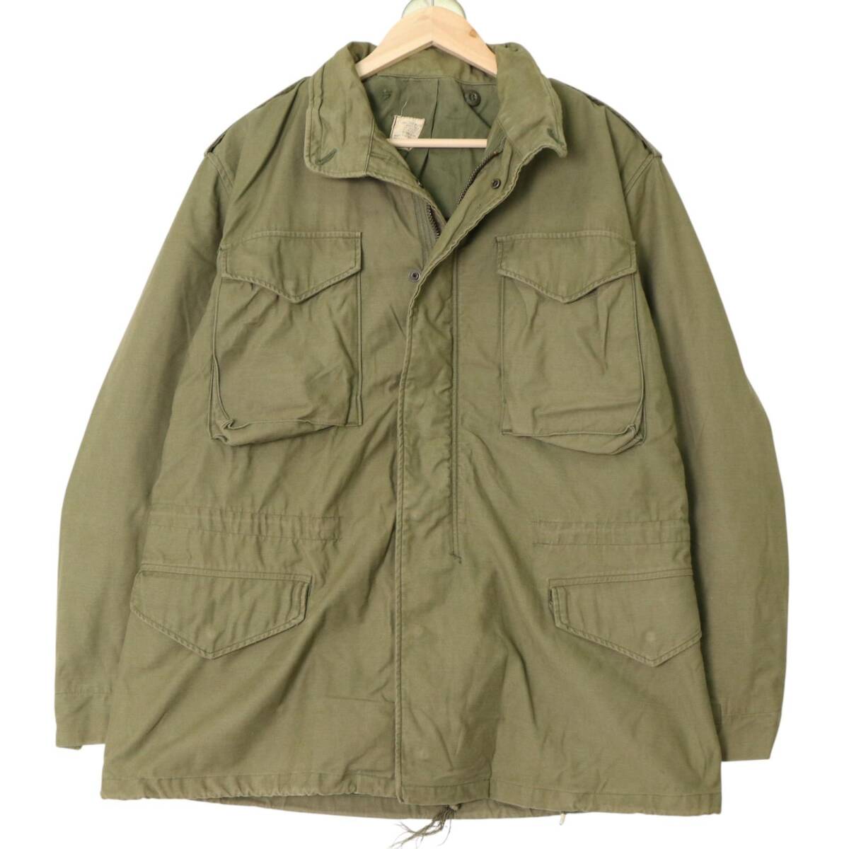 70年代 米軍実物 U.S.ARMY M-65 フィールドジャケット 3rd ミリタリー オリーブ (メンズ MEDIUM REGULAR) 中古 古着 A4133拍卖