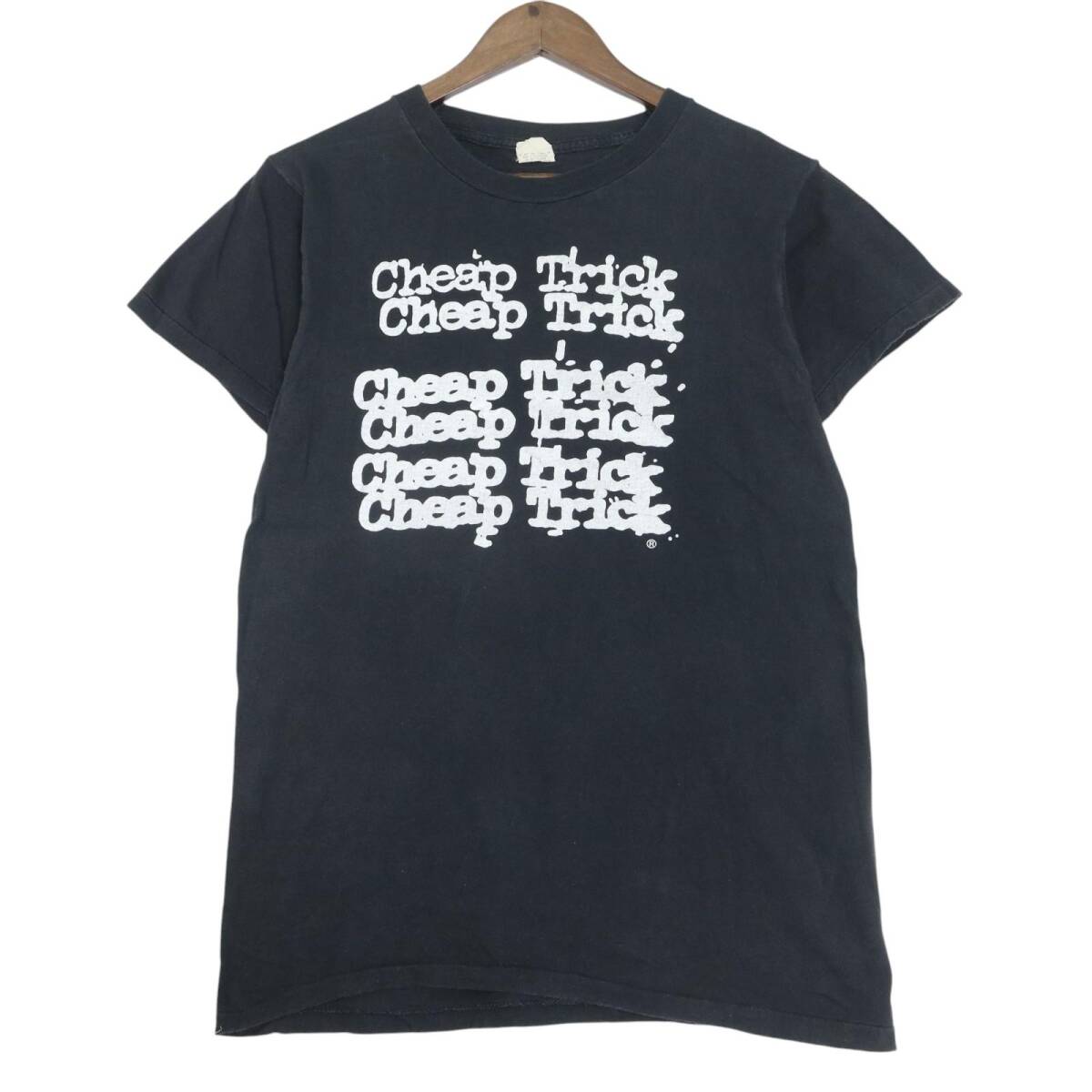 80年代 SCREEN STARS スクリーンスターズ Cheap Trick チープトリック Tシャツ ブラック (メンズ L) 中古 古着 A4383拍卖