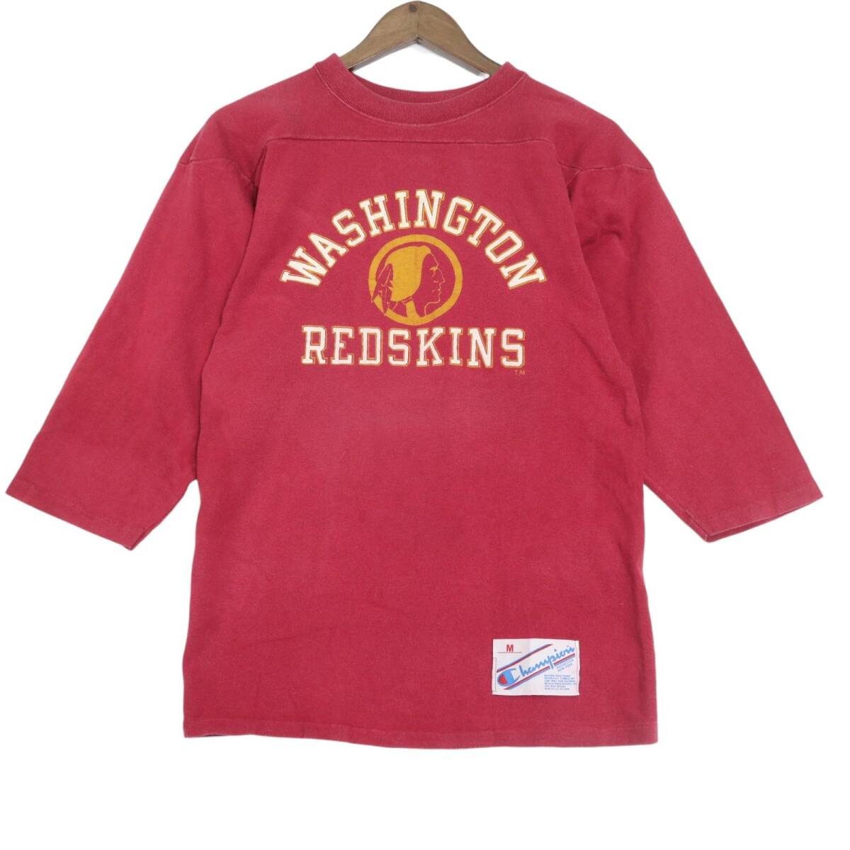 80年代 USA製 Champion チャンピオン NFL ワシントン・レッドスキンズ 半袖Tシャツ レッド (メンズ MEDIUM) 中古 古着 A4397拍卖