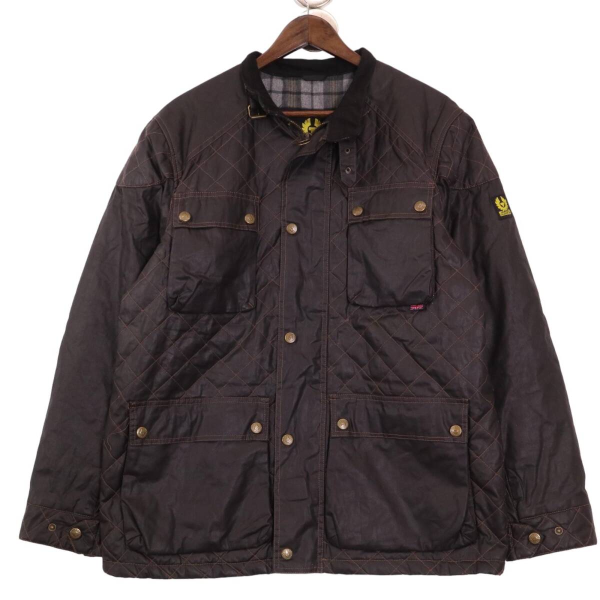 00年代 Belstaff ベルスタッフ motorcykle quilting モータサイクル キルティングオイルドジャケット ブラック(メンズ XL) 中古 古着 A0347拍卖