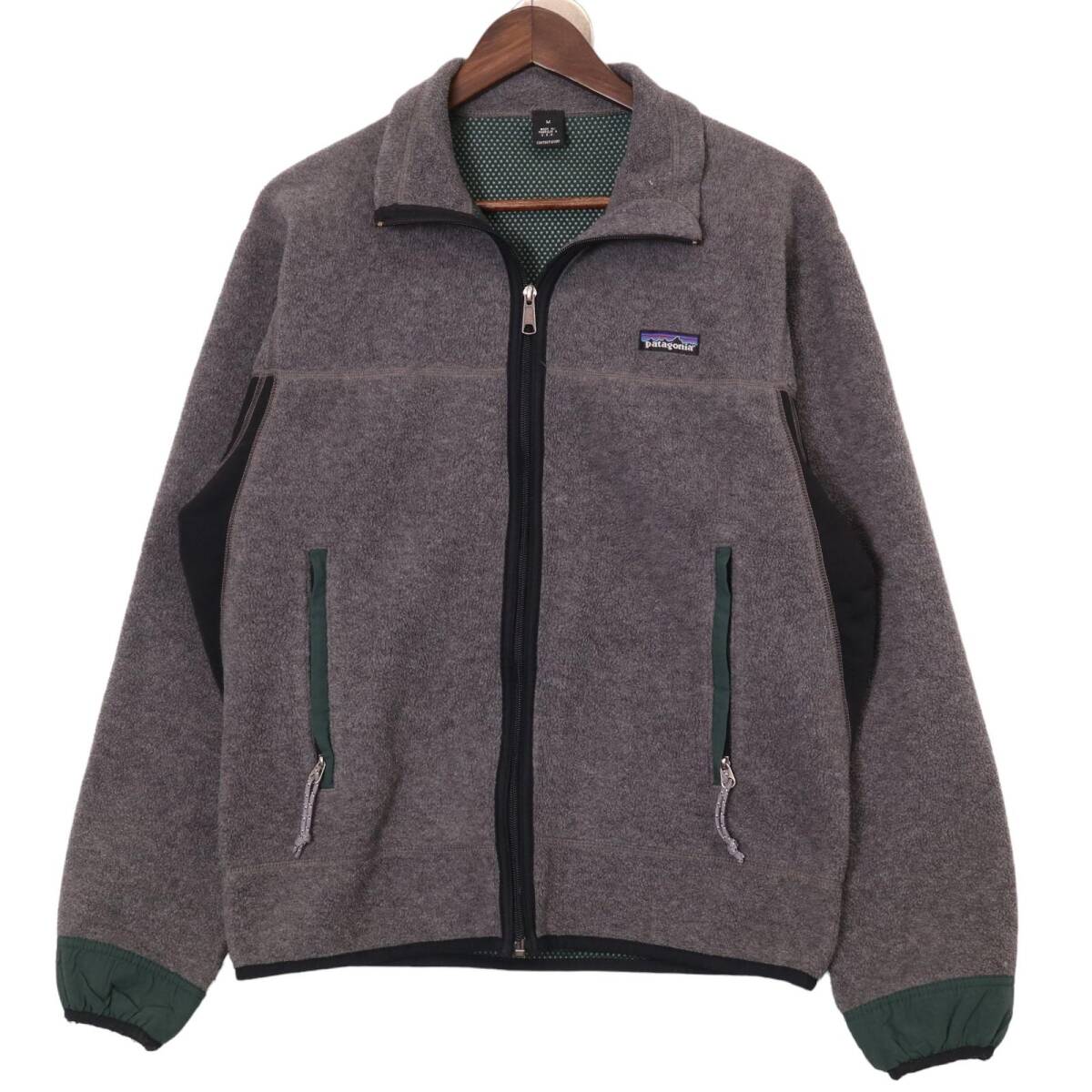 90年代 USA製 patagonia パタゴニア パーシャルエクリプスフリースジャケット グレー (メンズ M) 中古 古着 A0356拍卖