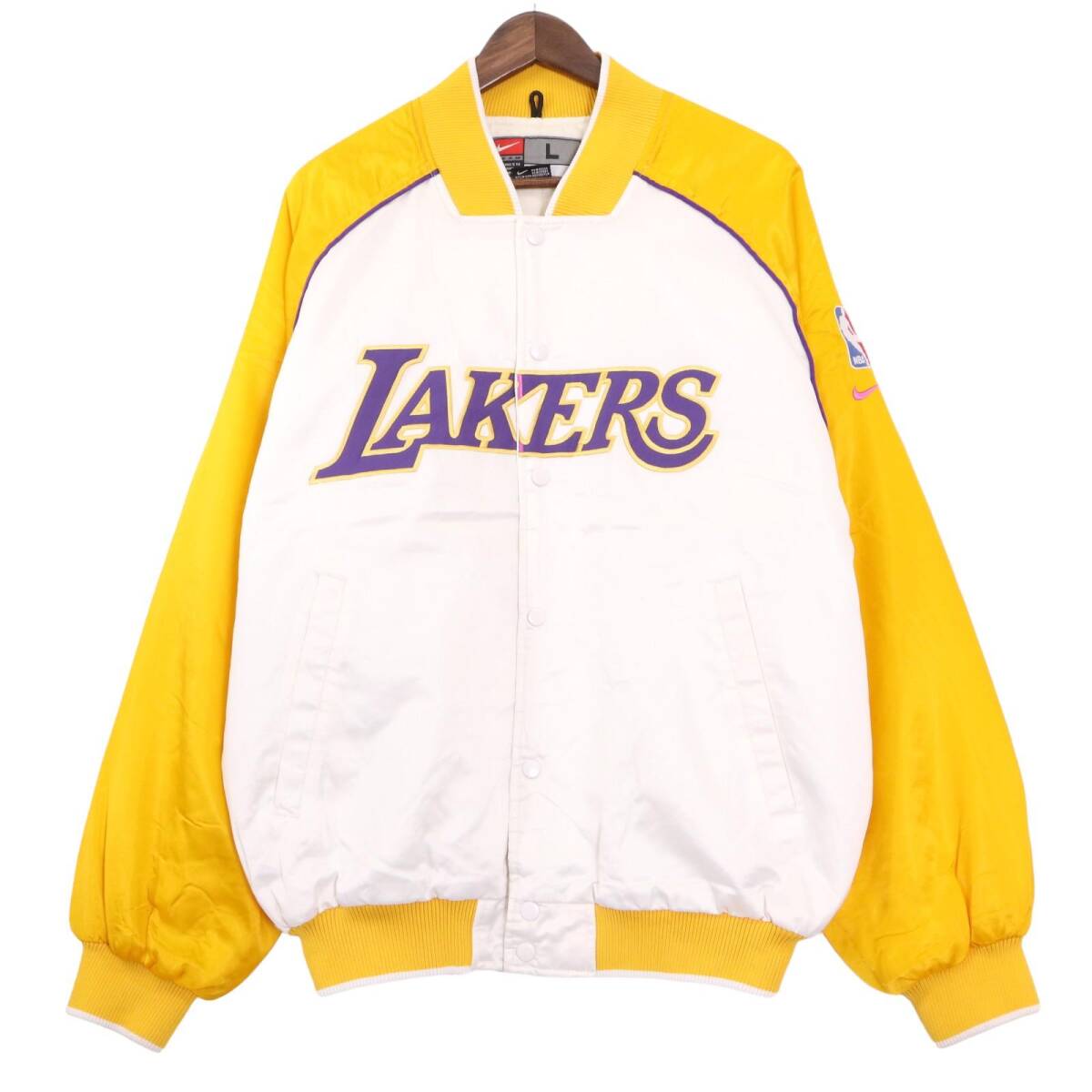 00年代 NIKE ナイキ NBA ロサンゼルス・レイカーズ 中綿スタジアムジャケット プロチーム イエロー (メンズ L) 中古 古着 A0807拍卖