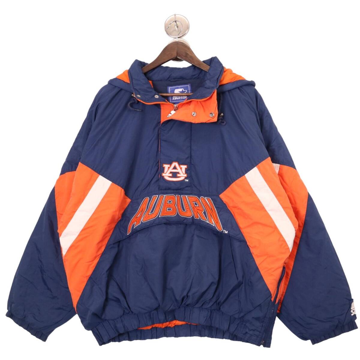 90年代 STARTER スターター カレッジ オーバーン大学 中綿 ナイロンジャケット ネイビー (メンズ XL) 中古 古着 A0917拍卖