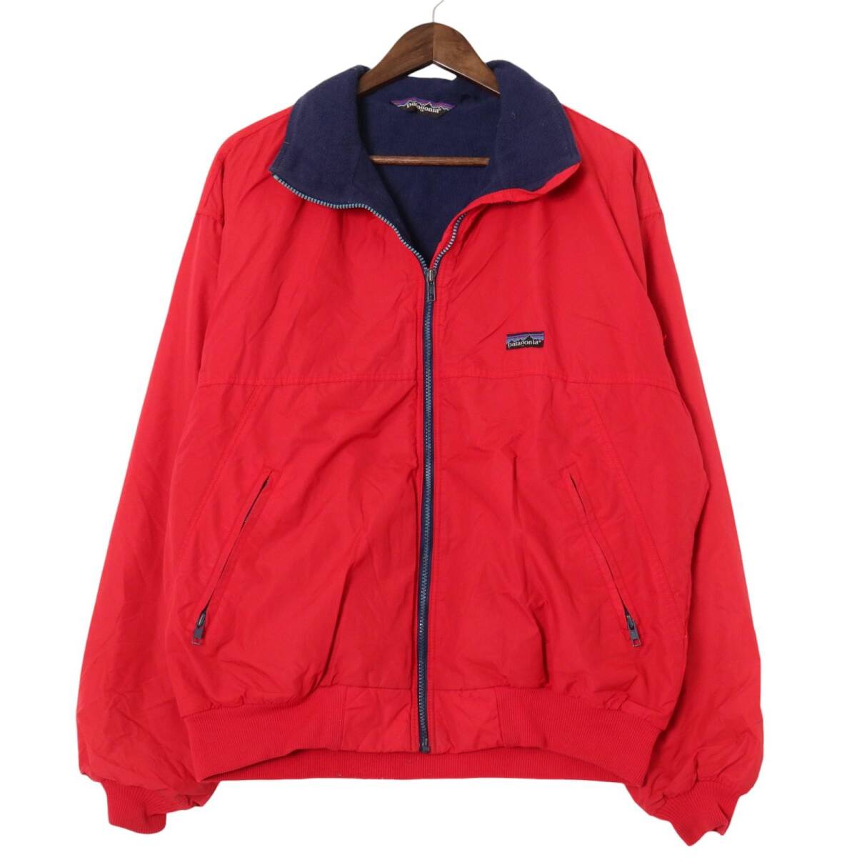 90年代 USA製 patagonia パタゴニア シェルドシンチラジャケット アウトドア レッド (メンズ L) 中古 古着 A2144拍卖