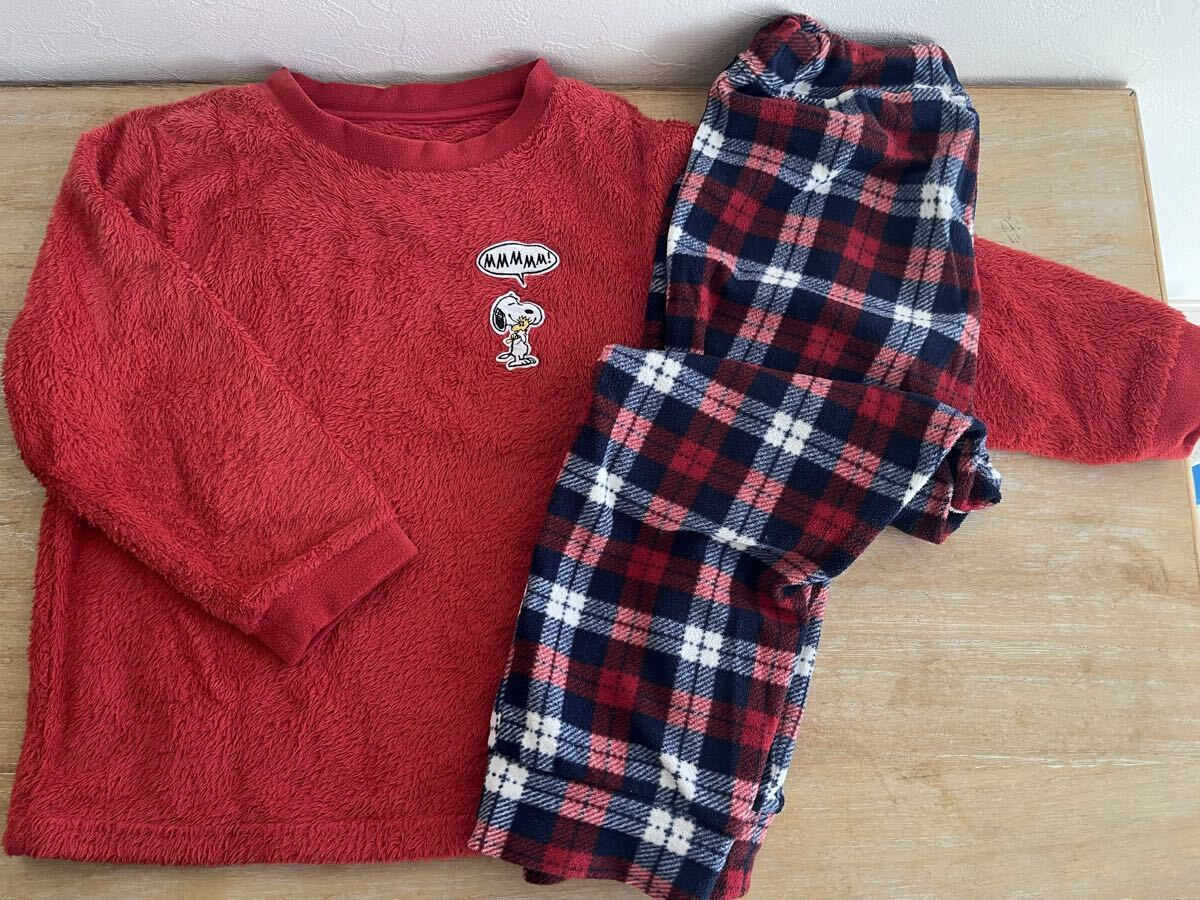 ★ 【 ユニクロ UNIQLO 】★ スヌーピー ★ フリース パジャマ ★ 120 ★ 長袖 ★ ピーナッツ ★ ウッドストック ルームウェア キッズ拍卖