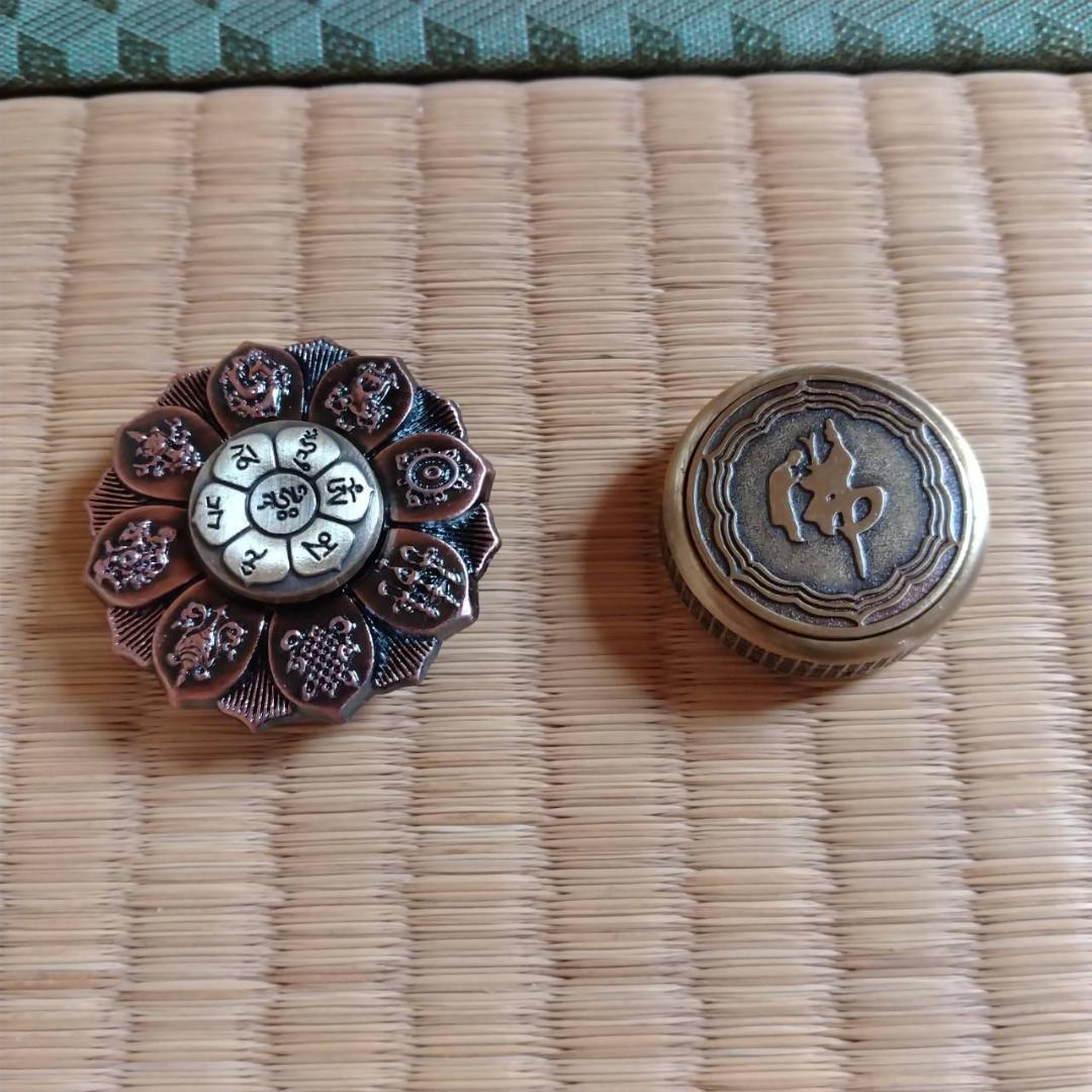 ハンドスピナー 梵字 佛 般若心経 仏教 密教 蓮の花 2個セット拍卖