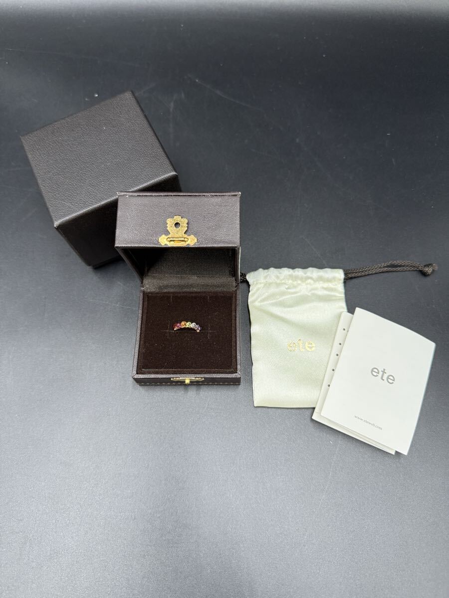 【ete】 ピンキーリング K10 アメジスト/アイオライト/アクアマリン/ペリドッシトリン/ピンクトルマリン/ガーネット 天然石 箱 拍卖