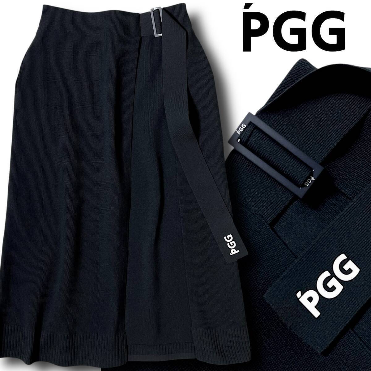 ◆新品 PGG PEARLY GATES パーリーゲイツ 定価3.6万 ダンボールニット レイヤード フレアスカート ゴルフスカート 1 M 春秋冬 C560拍卖