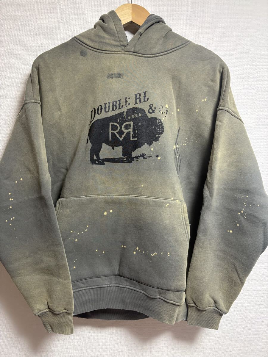 新品未使用 RRL ダメージ加工バイソン パーカー 裏起毛 Mサイズ 1円から拍卖