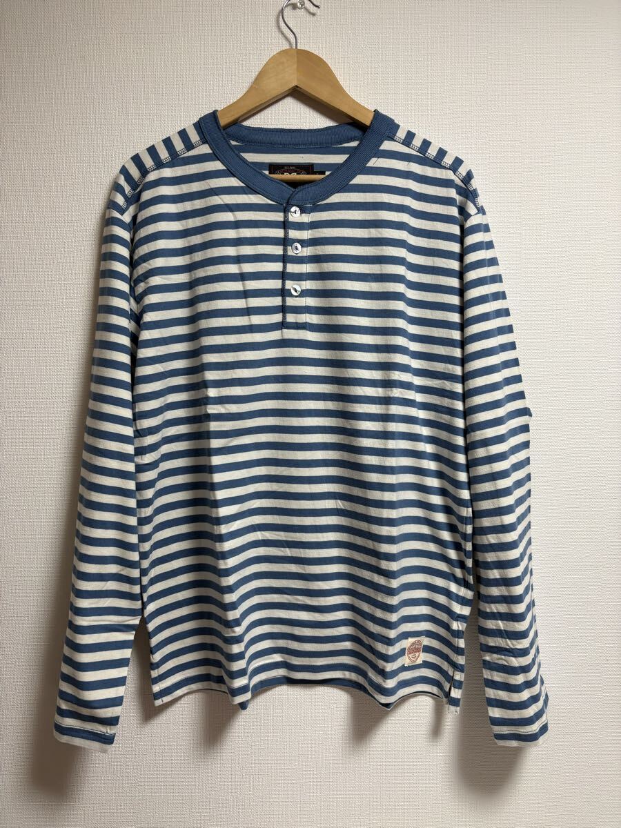 新品未使用 RRL ダブルアールエル ヘンリーネックシャツ 長袖 Lサイズ 長袖Tシャツ 1円からスタート拍卖