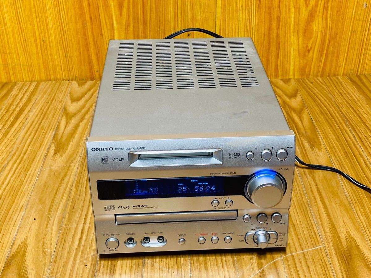 (1210) ONKYO オンキョー CD MDチューナーアンプ FR-N7FX コンポ単体 動作確認済み拍卖