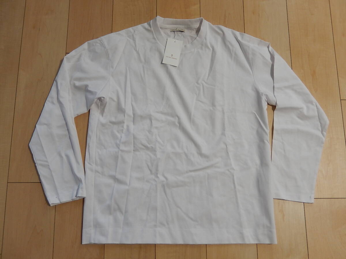 ★未使用 UNITED ARROWS ユナイテッドアローズ ロングスリーブ Tシャツ ロンT 長袖 カットソー 白 クルーネック サイズM メンズ拍卖